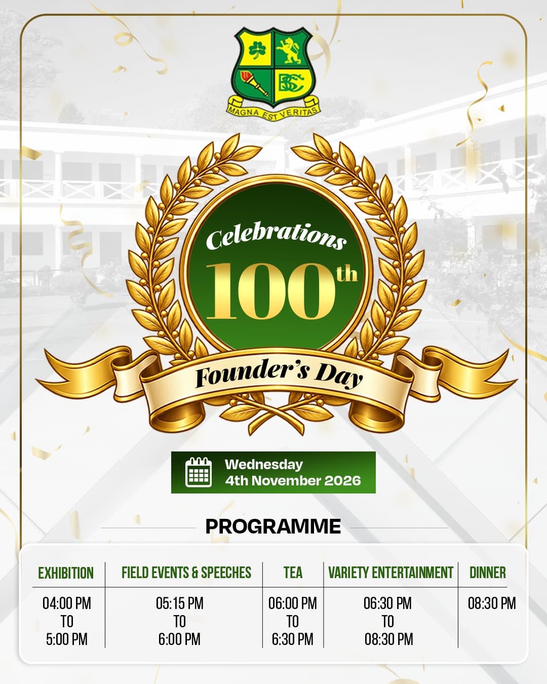 100th Founder's Day Celebrations at Col Brown Cambridge School, 4 November 2026